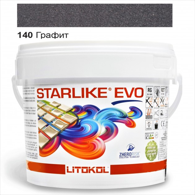 

Затирка эпоксидная Litokol Starlike® EVO 140 ГРАФИТ 1,0 кг