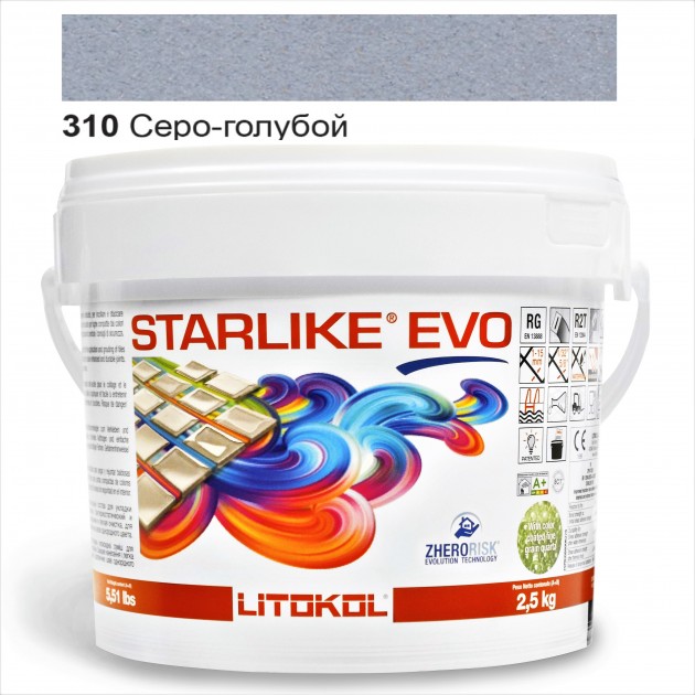 

Затирка эпоксидная Litokol Starlike® EVO 310 СЕРО-ГОЛУБОЙ 2,5 кг