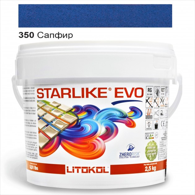 

Затирка эпоксидная Litokol Starlike® EVO 350 САПФИР 2,5 кг