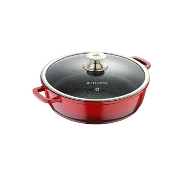 

Кастрюля Wellberg 16 см 7.4 л 28 см красная WB-8875 186524