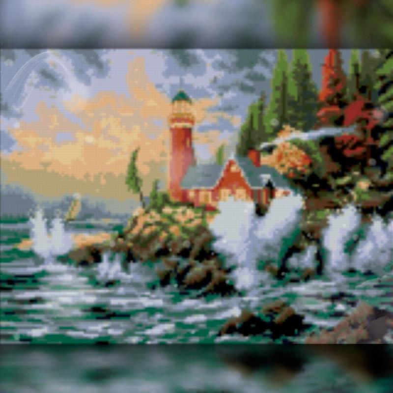 

Алмазная вышивка мозаика The Wortex Diamonds Маяк 40x50см TWD30024L полная зашивка квадратные стразы. Набор алмазной вышивки