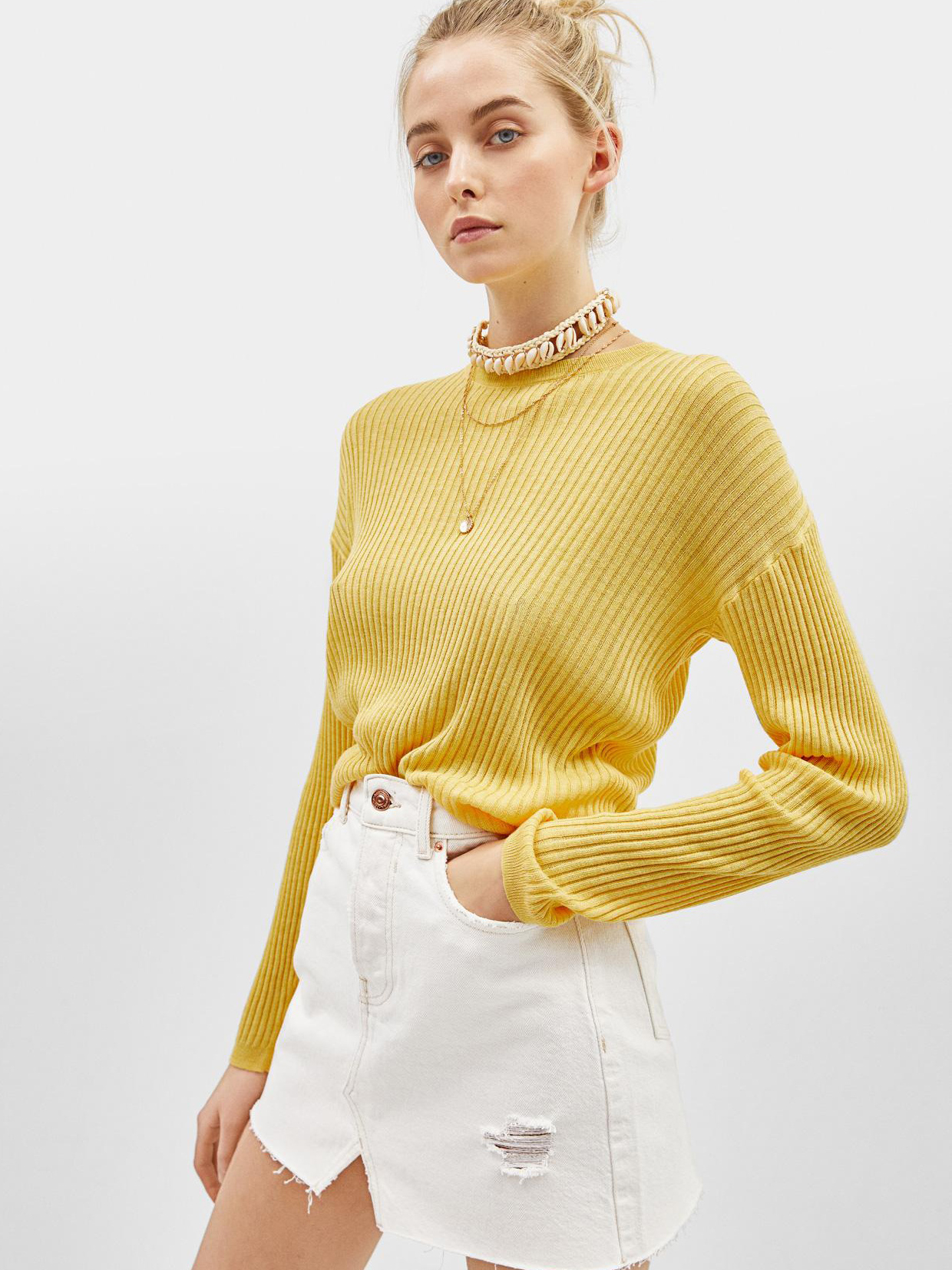 

Джемпер Bershka 2006-546-306-ACUU M Желтый
