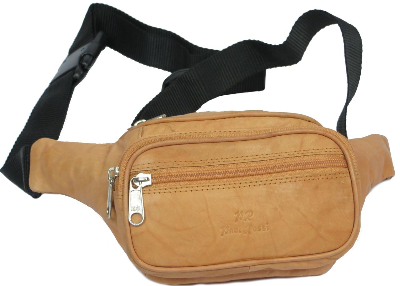 

Поясная сумка из кожи Paul Rossi 908-MTN light brown