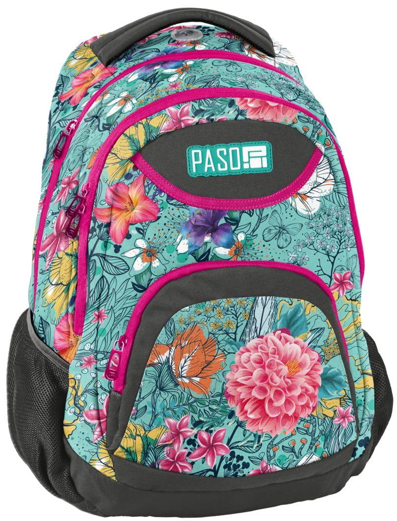 

Женский рюкзак с цветами Paso 28L, 18-2708EW серый