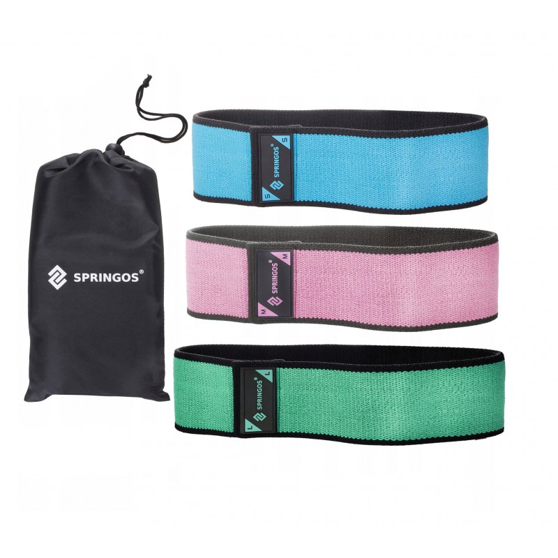 

Резинка для фитнеса тканевая Springos Hip Band 3 шт, код: FA0108