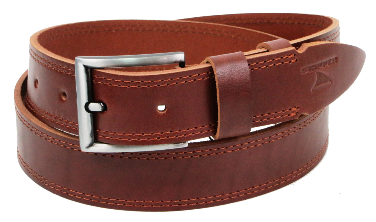 

Ремень мужской кожаный под джинсы Skipper 1305-38 коричневый