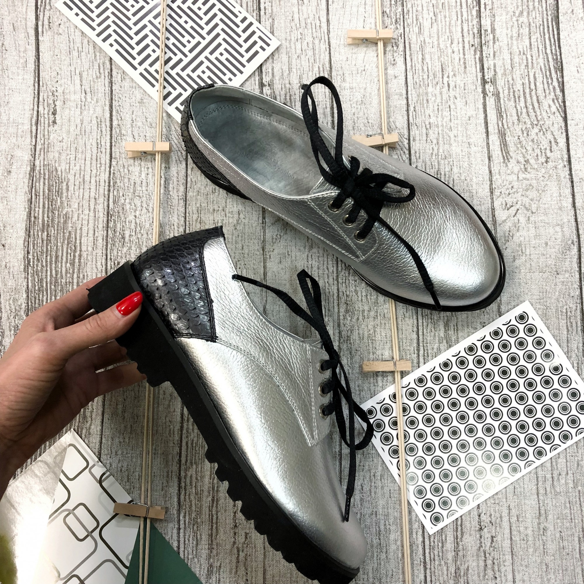 

Женские дерби Dostoevsky shoes Silvery 39 (26 см) серебристые (082)