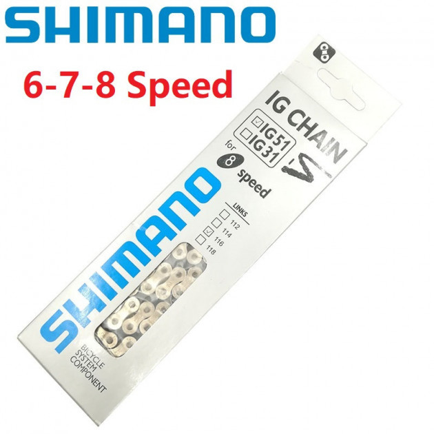

Цепь велосипеда Shimano IG51 116L для 6-7-8 передач (XMN-008)