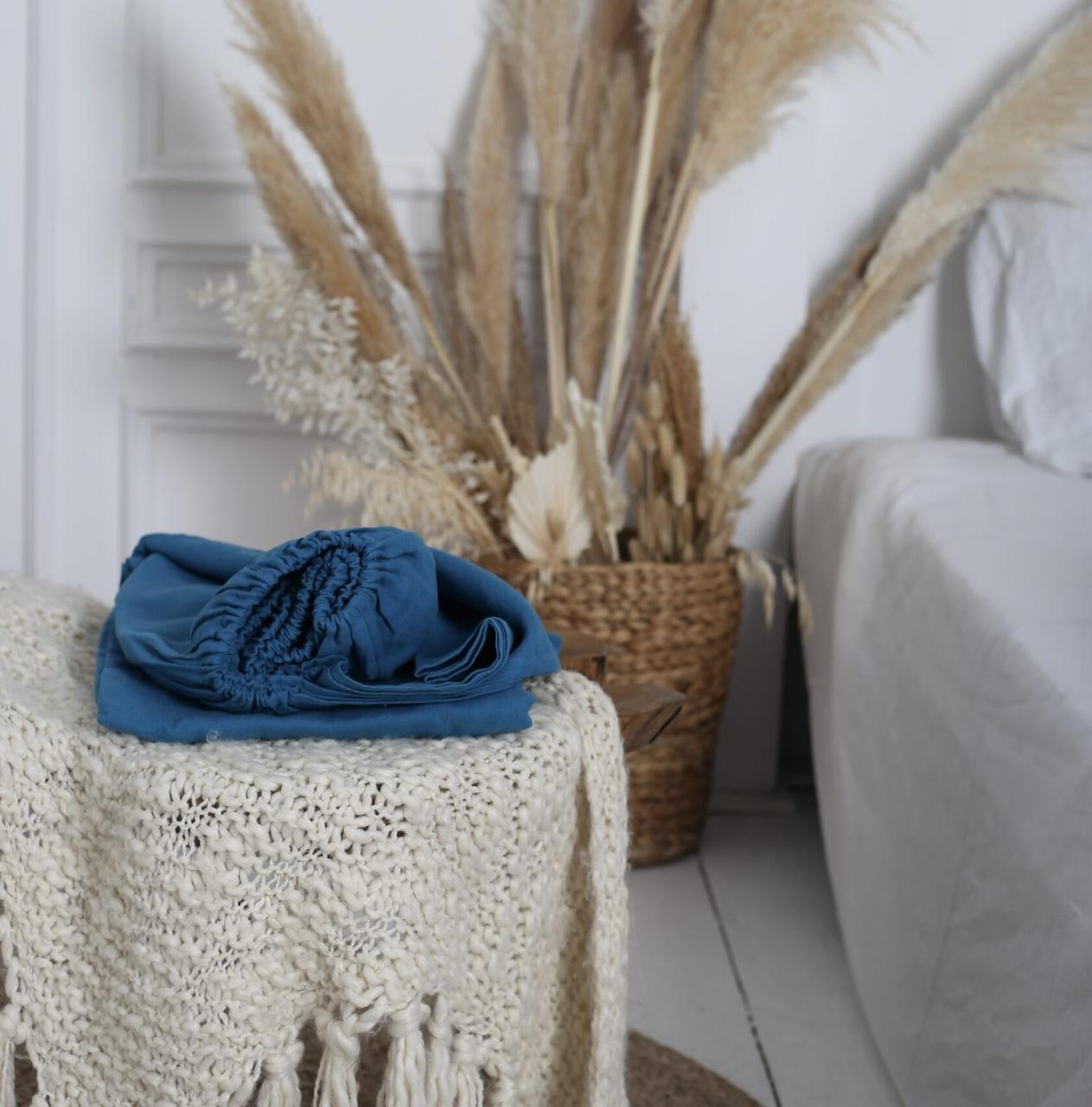 

Крафтове простирадло Luxury Linen сімейне 220см * 240см Turquoise