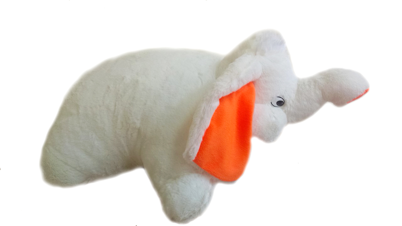 

Мягкая игрушка Подушка плюшевый Слоник 55 см Белый Подарок на 14 февраля 8 марта