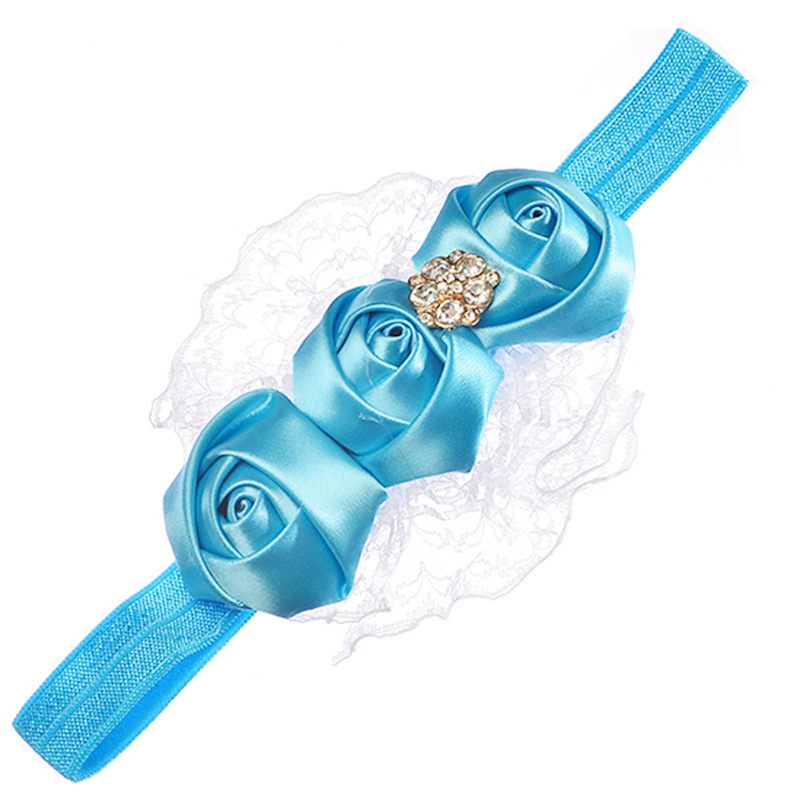 

Дитяча повязка на голову Styduo dekory Голубі КВІТОЧКИ 42см