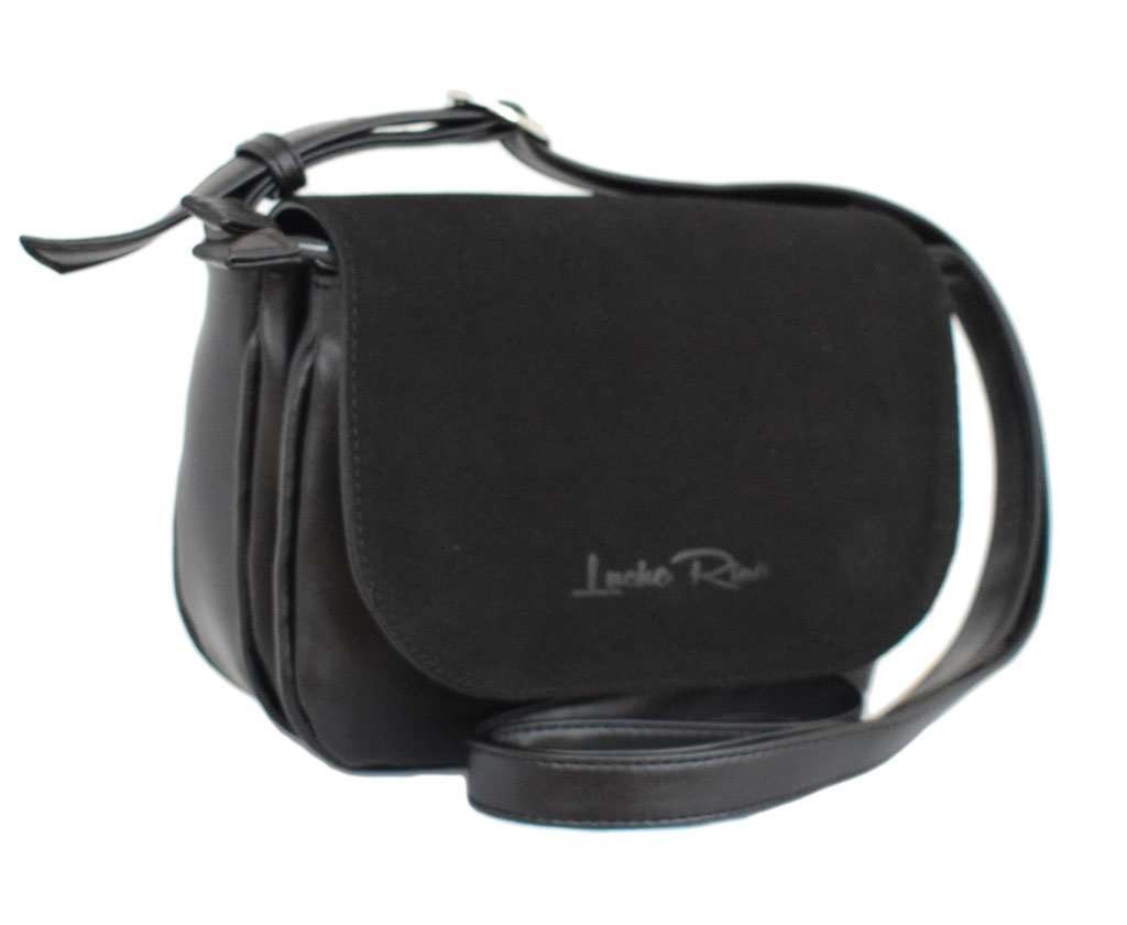 

Жіноча сумочка LucheRino 038 21x16 Чорна Замшева