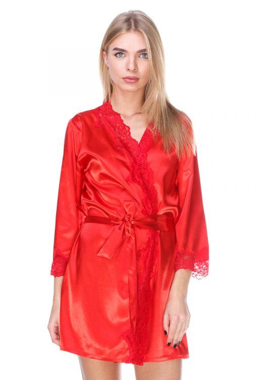 

Халат Serenade стрейч атлас красный с кружевом 151 red M (1000)