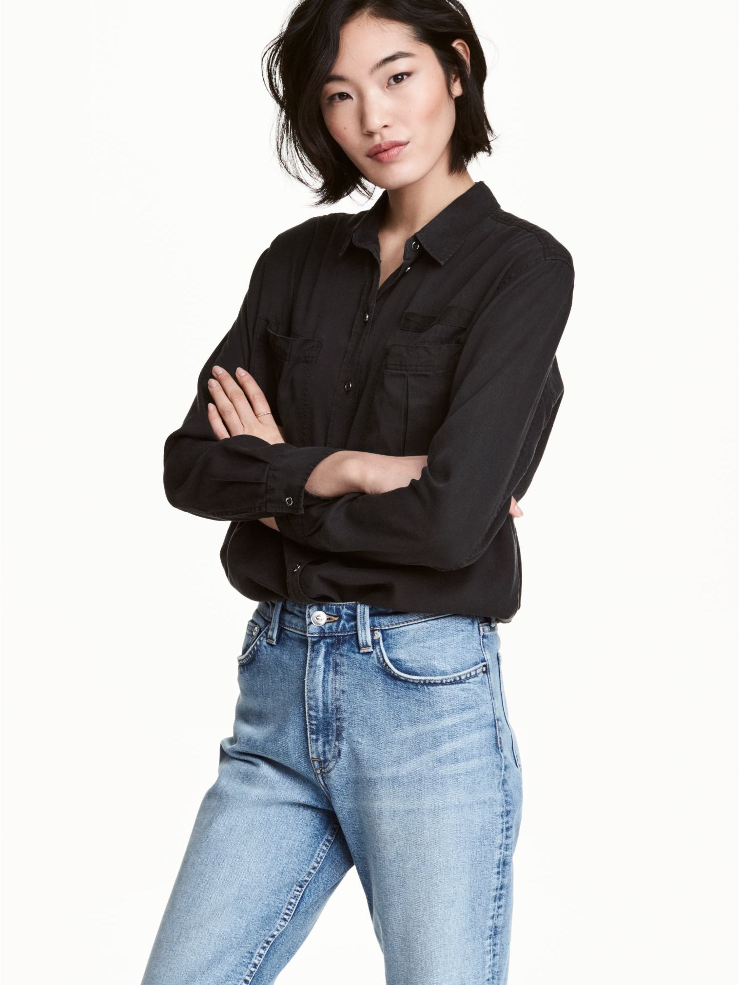 

Рубашка H&M 1802-4801445 40 Черная