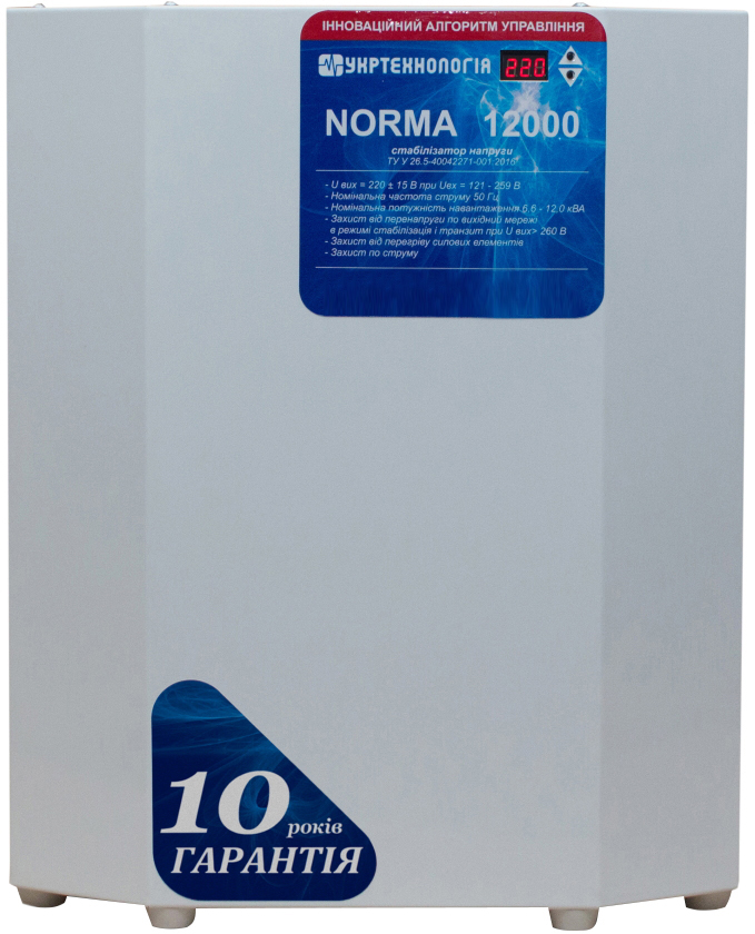 

Стабілізатор напруги Укртехнологія Norma НСН-12000