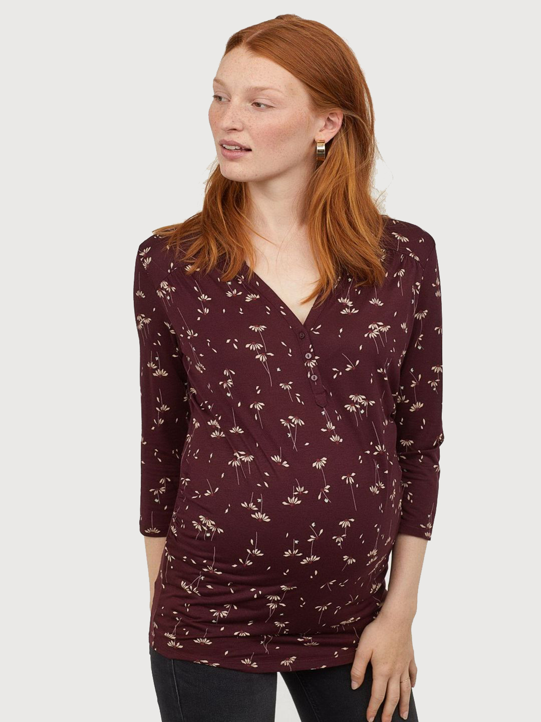 

Лонгслив для беременных H&M 0615169-9  Бордовый, Лонгслив для беременных H&M 0615169-9 L Бордовый