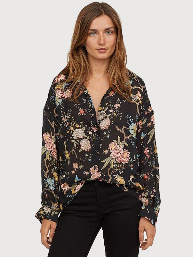 

Рубашка H&M 0651707-010 40 Черная