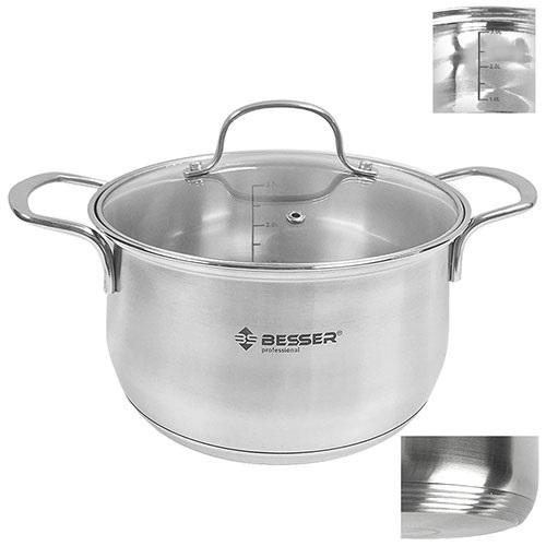 

Кастрюля Besser Eterna со стеклянной крышкой 24 см 4.7 л
