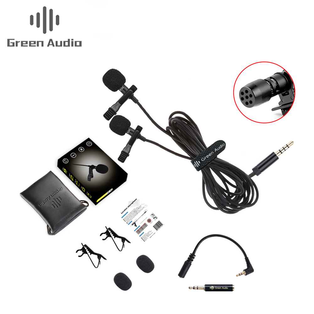 

Двойной петличный микрофон Green Audio GAM-16D для ПК/Смартфона/Камеры/Ноутбука