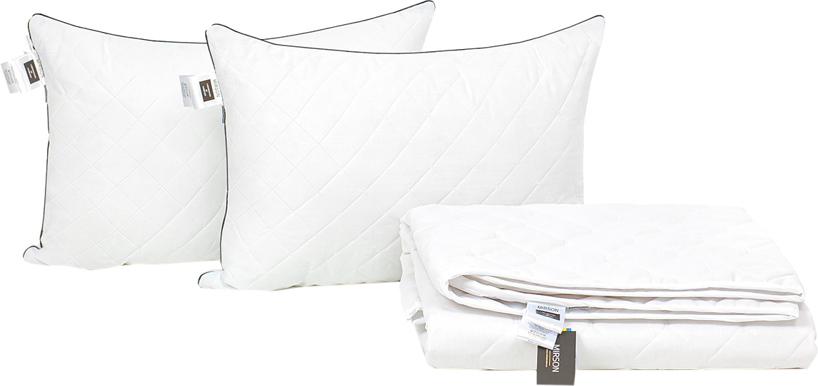 

Набор антиаллергенный MirSon Eco Silk Лето Bianco №4026 одеяло 220х240 + 2 подушки 50х70 упругие