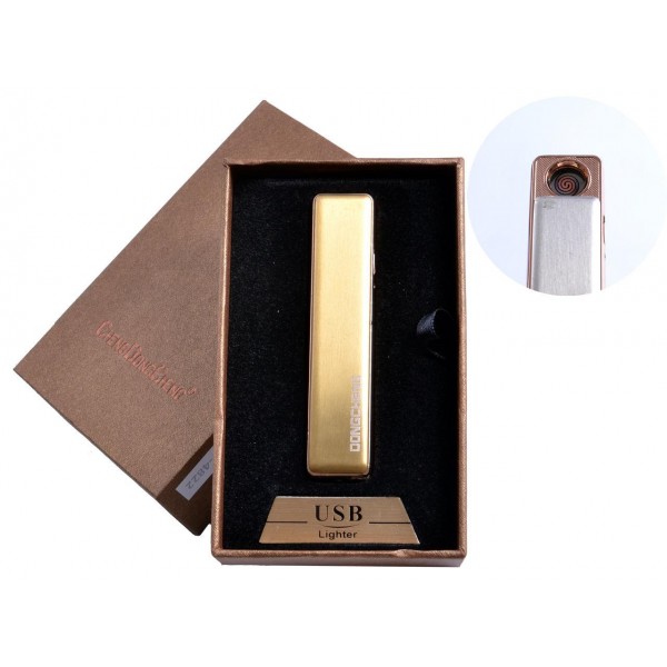 

USB зажигалка в подарочной упаковке (спираль накаливания, золото) №4822-2