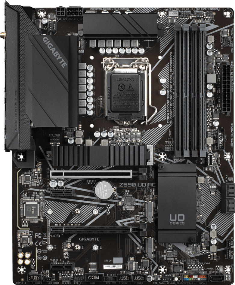 

Материнская плата Gigabyte Z590 UD AC (s1200, Intel Z590, PCI-Ex16)