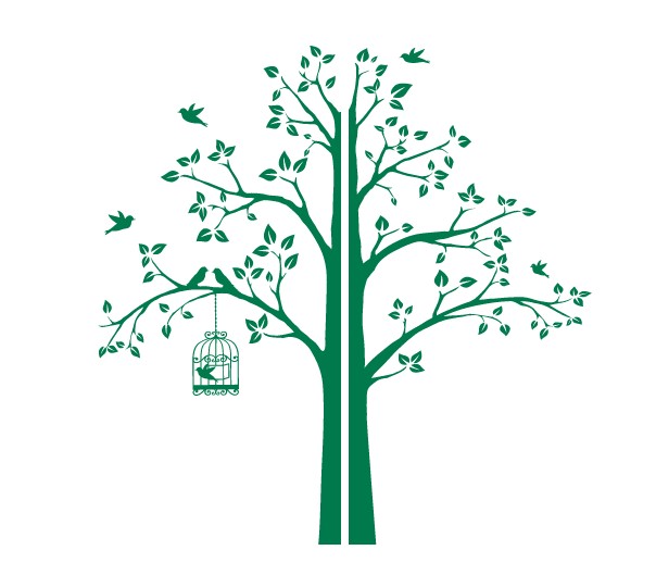 

Интерьерная наклейка IdeaClock Tree with a cage, corner 190х195 см Зеленый(62274-46-40)