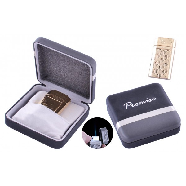 

Зажигалка подарочная Promise (Острое пламя) №3526 Gold