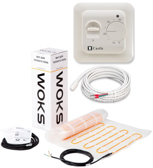 

Теплый пол WoksMat/160 двухжильный мат 960 Вт 6 м2 в комплекте с механическим терморегулятором в комплекте (T00802)