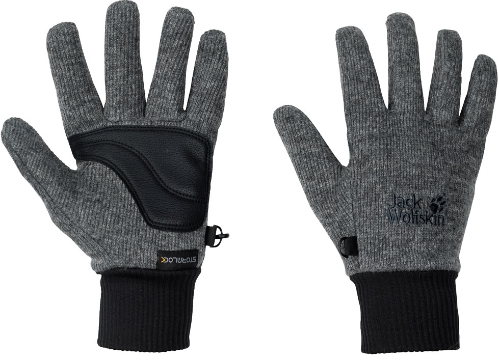 

Перчатки Jack Wolfskin Stormlock Knit Glove 1900923-6350 S Темно-серые