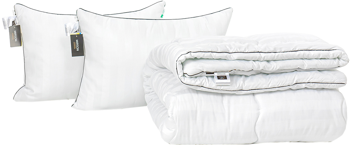 

Набор антиаллергенный MirSon Eco Silk Зима Royal Pearl Hand Made №4068 одеяло 200х220 + 2 подушки 50х70 упругие