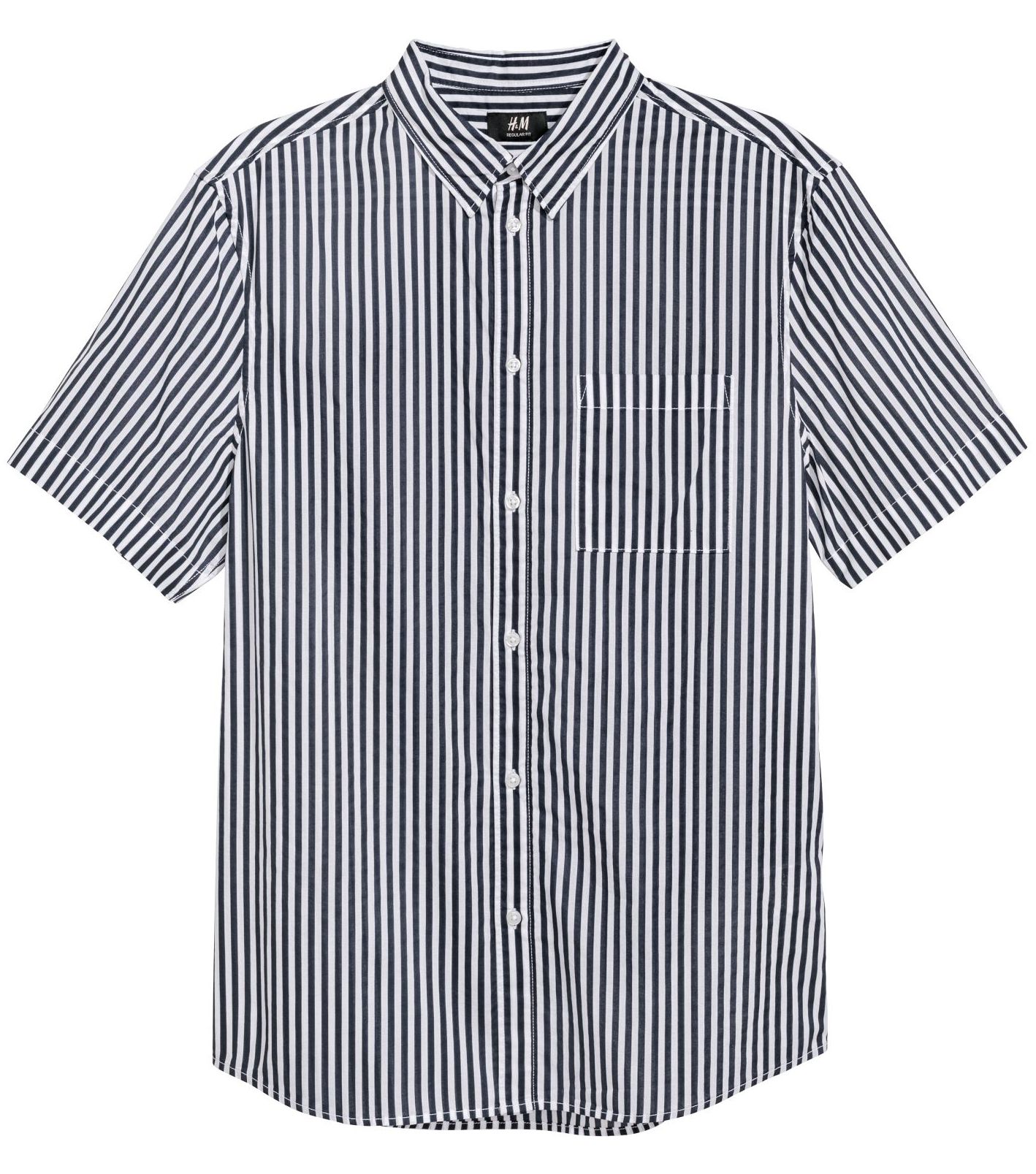 

Рубашка H&M 5016206RP21 XXL Черная с белым