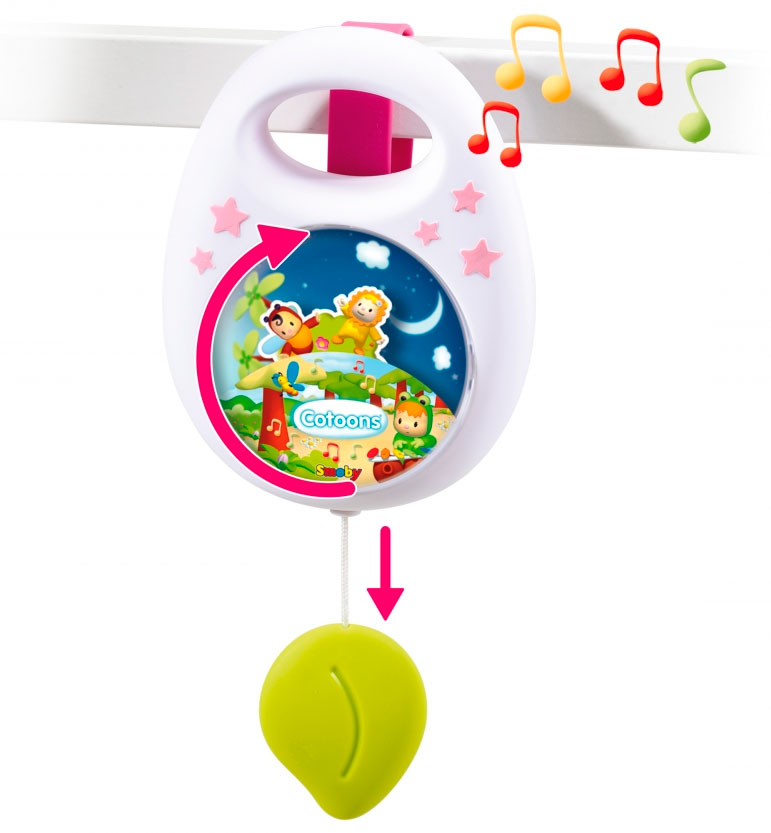 

Музыкальная механическая подвеска Smoby Toys Cotoons Спокойной ночи pink (110100)