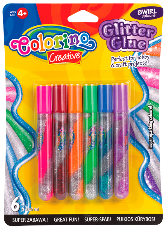 

Клей Colorino Swirl с блестками 10.5 мл 6 цветов (68857 PTR)