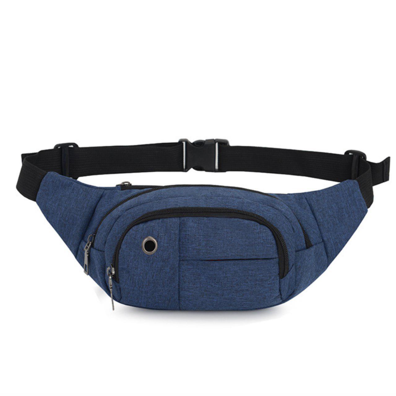 

Сумка на пояс Crossbody беговая бананка через плечо унисекс синяя