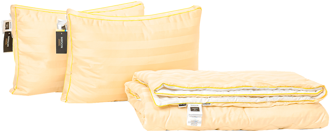 

Набор антиаллергенный MirSon Eco Silk Лето Carmela Hand Made №4111 одеяло 172х205 + 2 подушки 50х70 трехкамерные средние