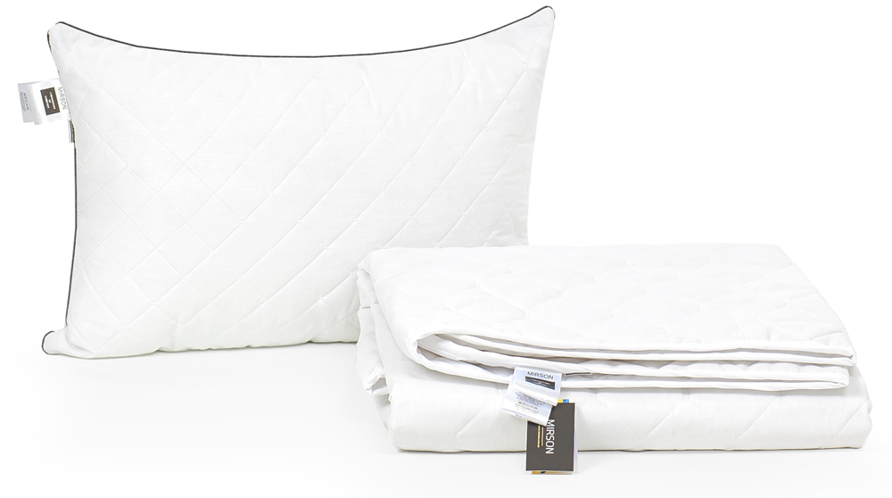 

Набор с шелковым волокном MirSon Лето Royal Pearl - Bianco №3482 Одеяло 140х205 + подушка 50x70 средняя