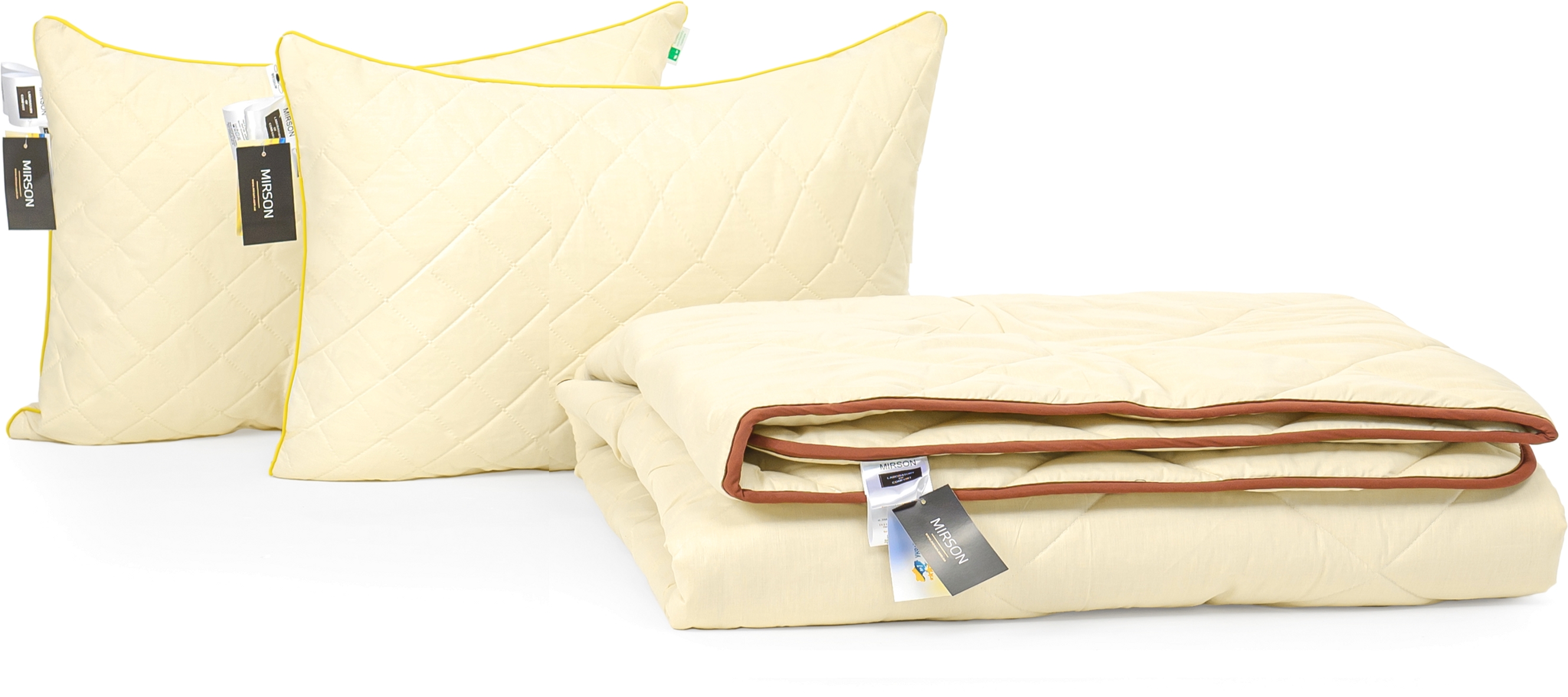 

Набор из хлопкового волокна MirSon Деми "Carmela" №3225 одеяло 220x240 см + 2 подушки 50x70 см упругие