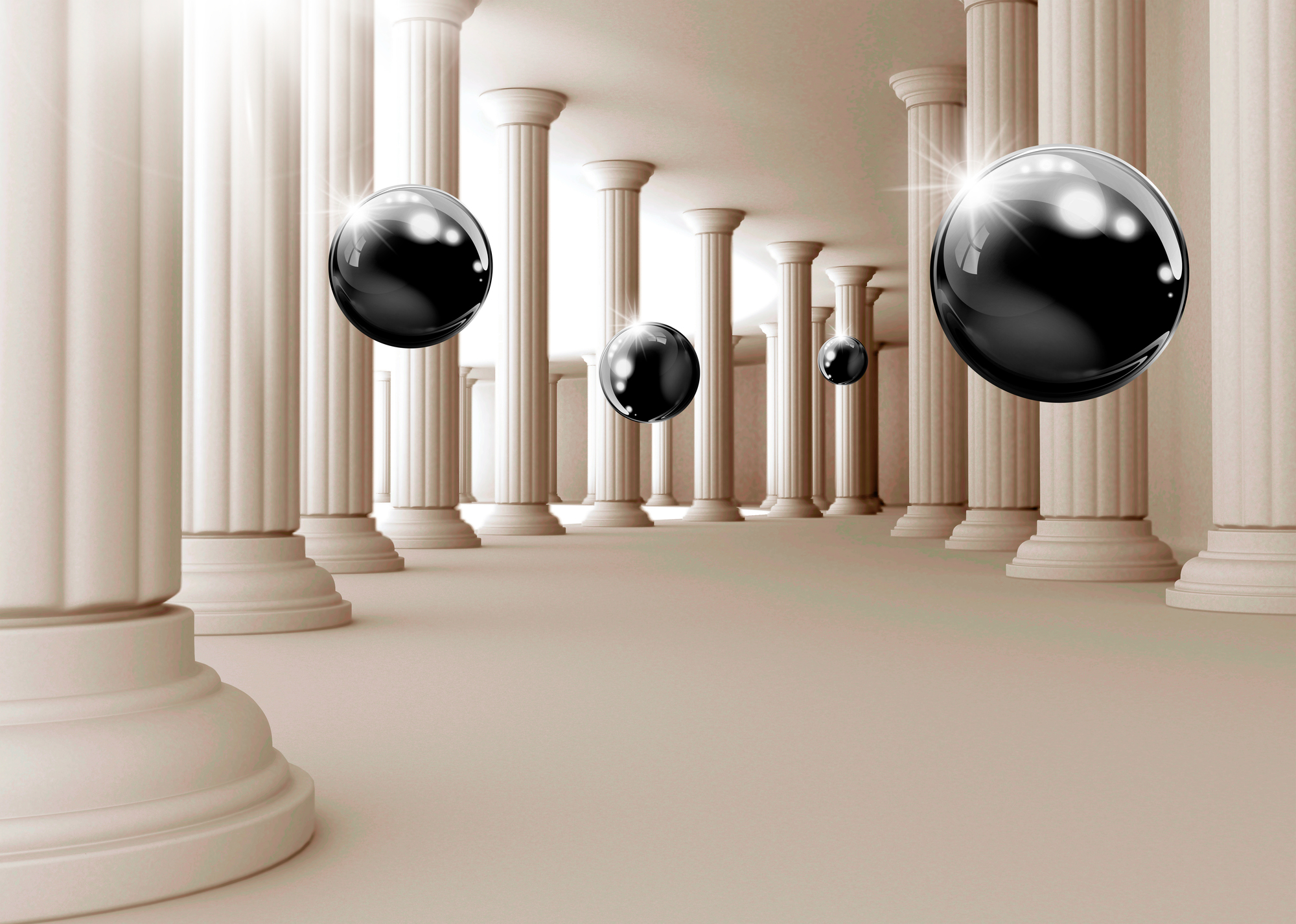 

Фотообои 3D 'Черные сферы' (4373) , Гладь