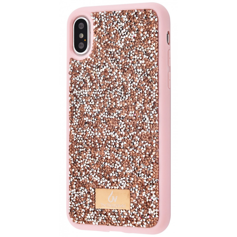 

TPU чехол Bling World Grainy Diamonds для Apple iPhone XS Max (6.5") Rose Gold