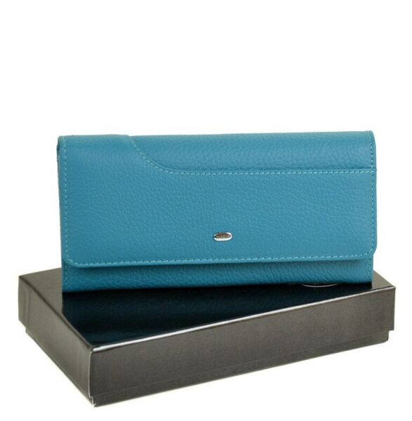 

Женское кожаное портмоне Classic DR. BOND WS-1-2 l-blue