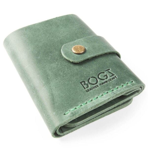 

Мужское портмоне ручной работы из кожи BOGZ Roll CH Green P18M9S9