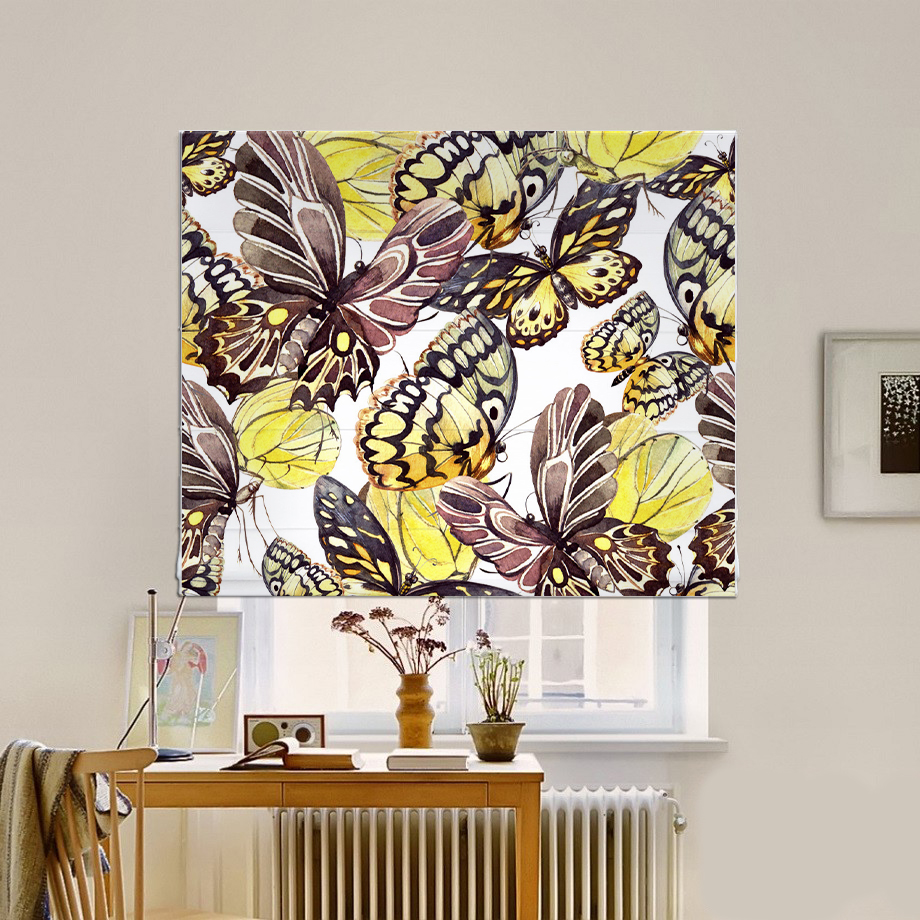 

Римская штора система Classic InHt Фотопечать Бабочки 15-004 Джуси Велюр 90х170 см