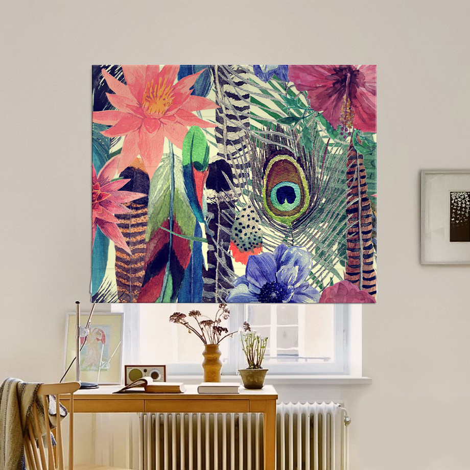 

Римская штора система Classic InHt Фотопечать Джунгли 15-023 Джуси Велюр 40х170 см