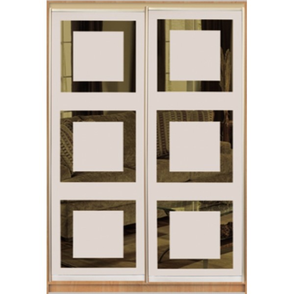 

Шкаф купе Классик 1 Тонированное зеркало с Пескоструем-3 1300x2400x450 двухдверный Matroluxe