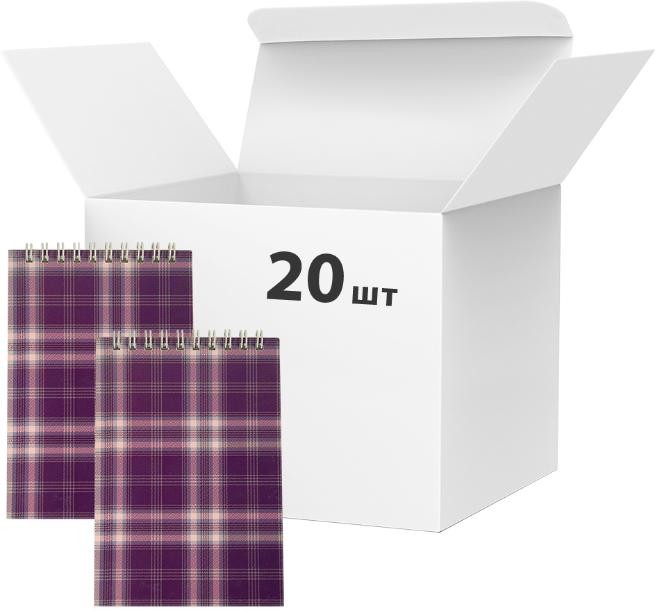

Набор блокнотов 20 шт Buromax Shotlandka А6 в клетку 48 листов Фиолетовый (BM.2480-07)
