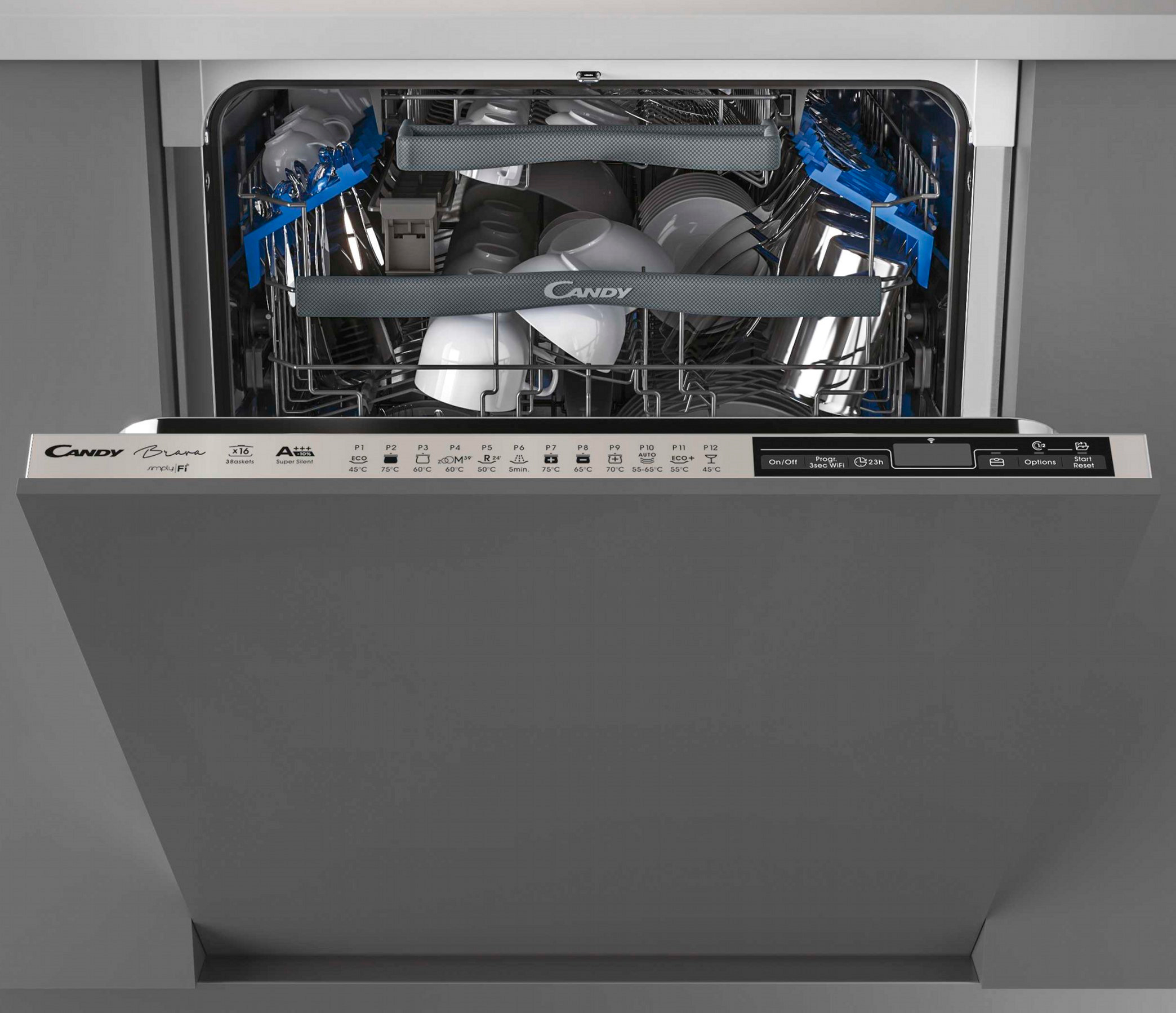 Акция на Встраиваемая посудомоечная машина CANDY CDIMN 4S613PS/E от Rozetka UA