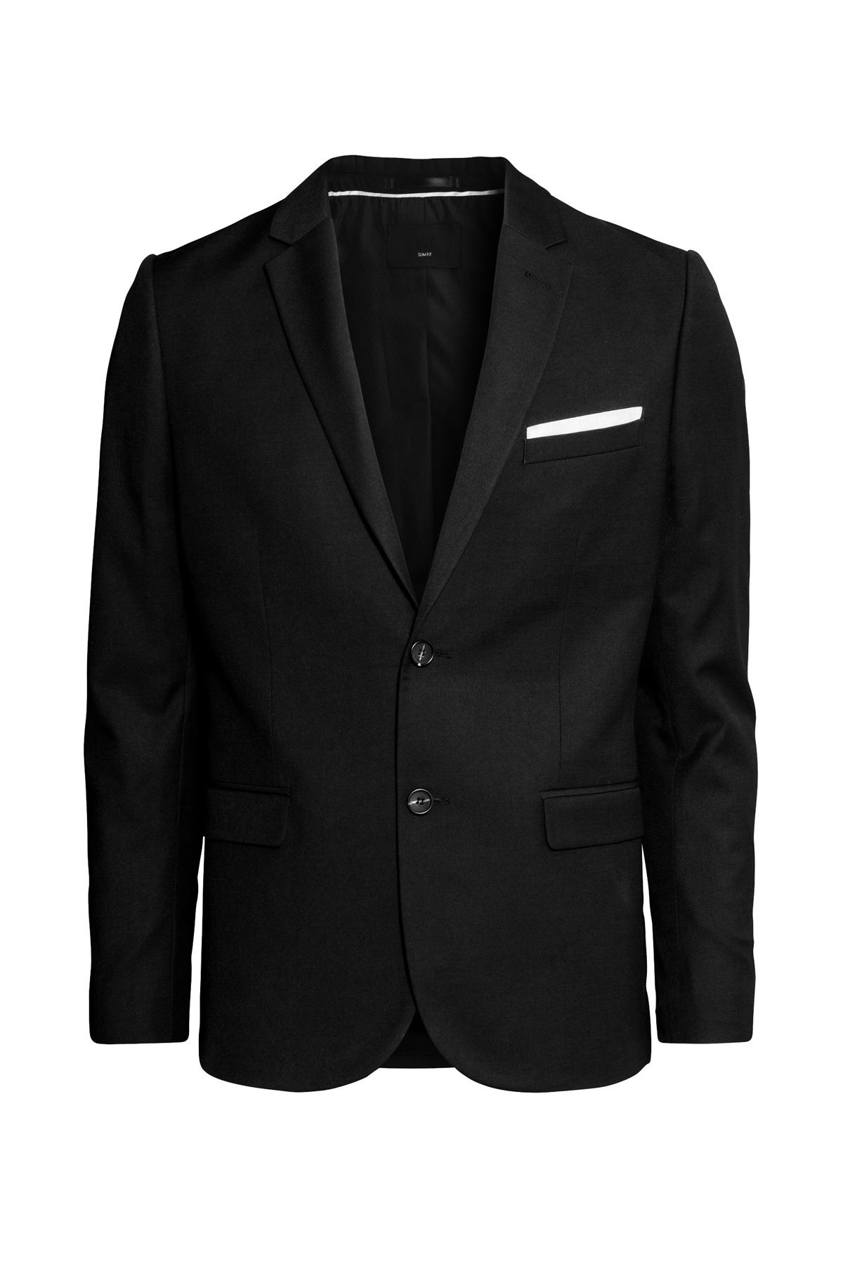 

Пиджак Slim fit H&M 48 Черный