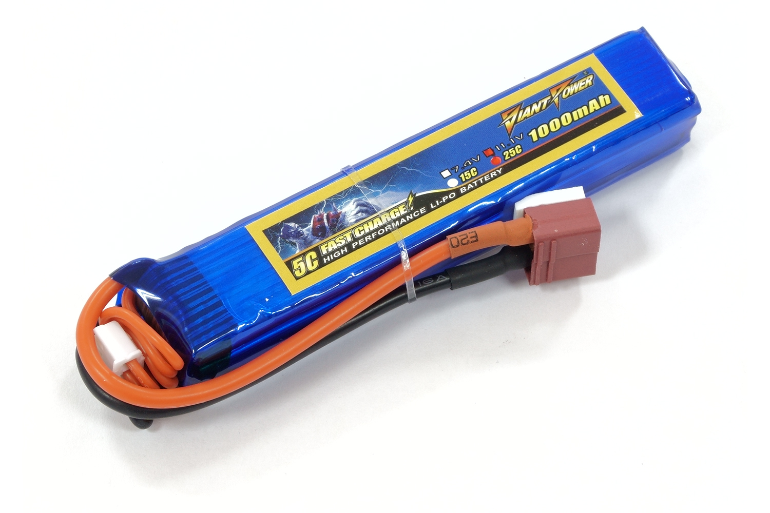 

Аккумулятор для страйкбола Giant Power (Dinogy) Li-Pol 11.1V 3S 1000mAh 25C 16.5х20х103мм T-Plug