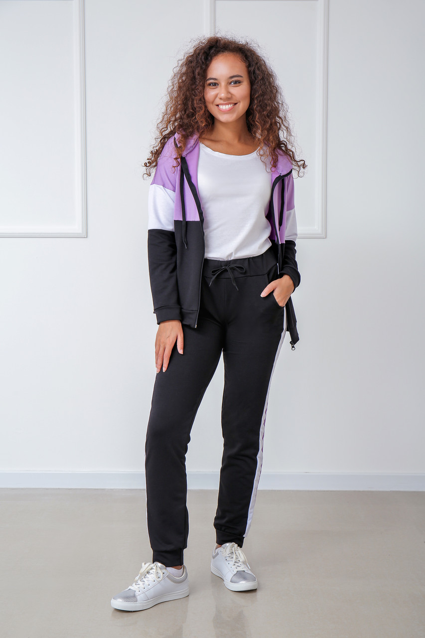 

Спортивный костюм Fashion Girl "Decart" 46-48 черный с фиолетовым
